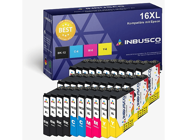 INBUSCO / KUBIS (30x16XL) Mehrfarbig Tintenpatrone SET 16xl