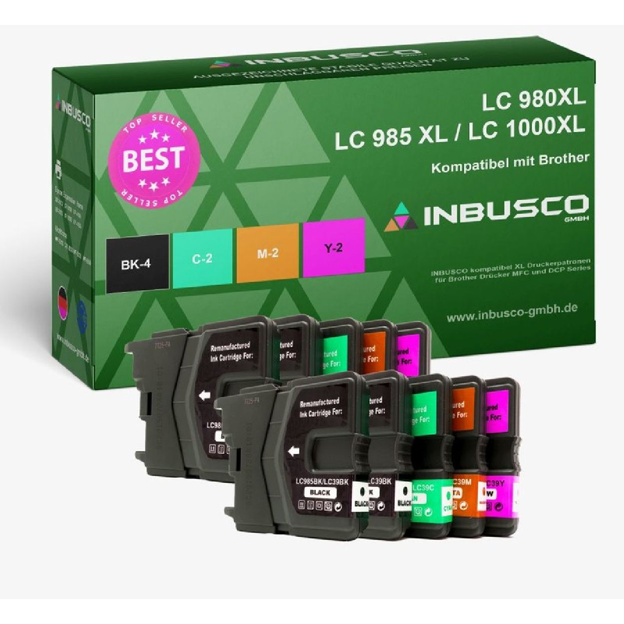 INBUSCO / KUBIS LC (LC980-1100-V-10x) Schwarz Tintenpatrone 980/1100-V-10x