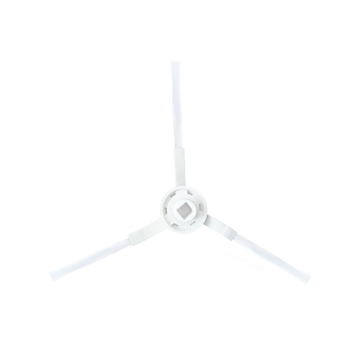 Biała szczotka do robota odkurzającego z trzema ramionami wychodzącymi ze środka.