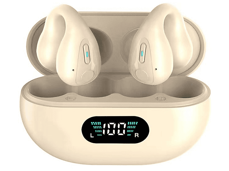 INF Kabellose Open-Ear-Kopfhörer Bluetooth 5.3, Open-ear Kabellose Kopfhörer Beige