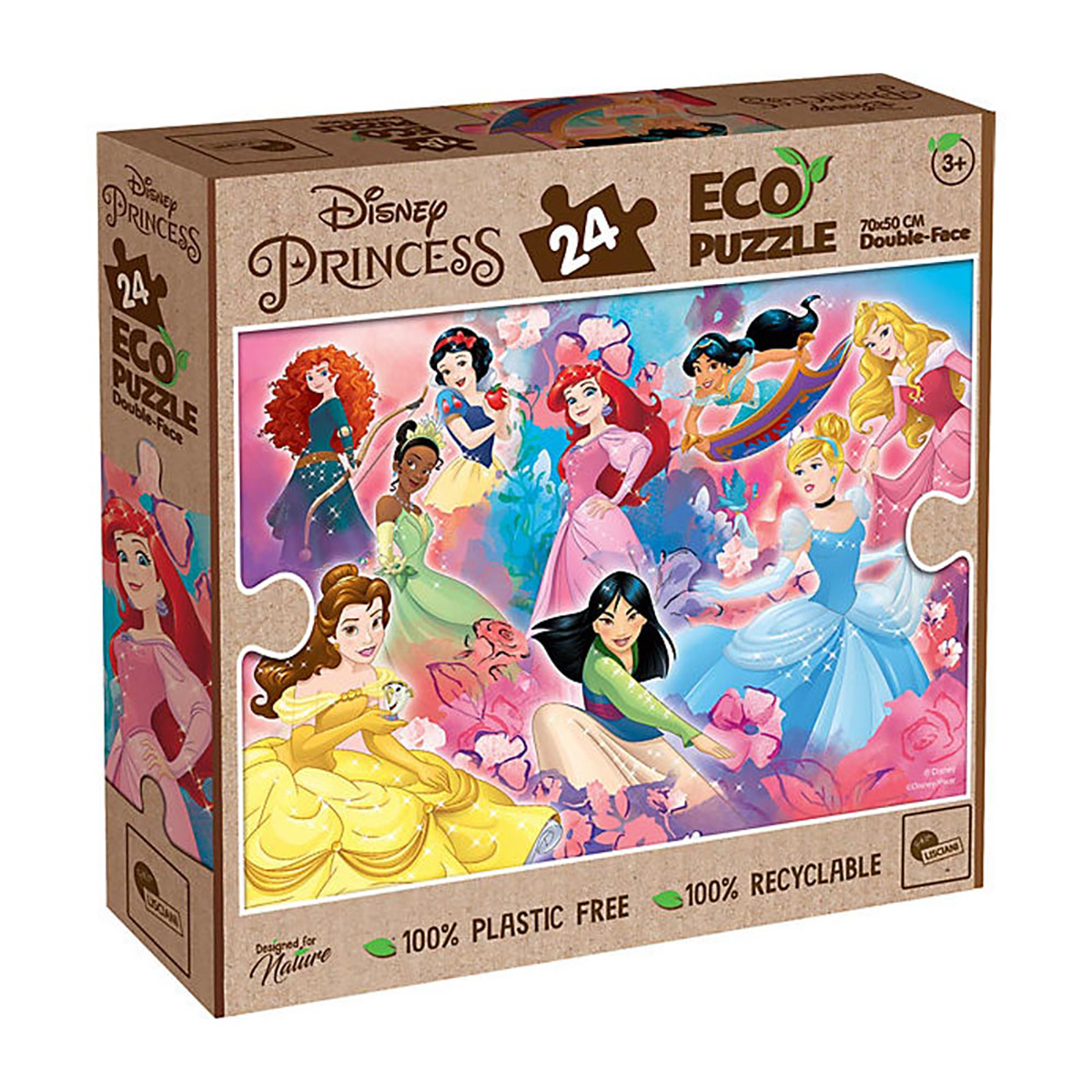 DISNEY ECO-Ausmal-Puzzle Boden 24 Teile, Lisciani Puzzle Prinzessin von