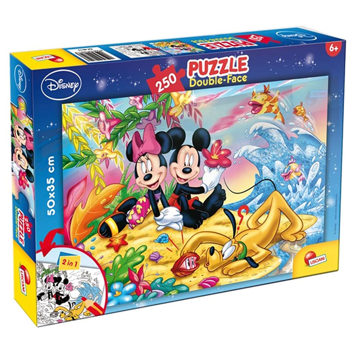 NOON Ausmal-Puzzle (50x35cm) 250 Micky Puzzle Maus von Teile, Lisciani