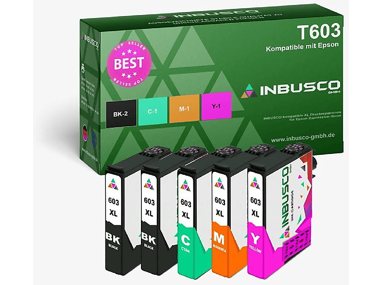 INBUSCO / KUBIS T603-V-NC-5x Tintenpatrone Mehrfarbig (T603-V-NC-5x)