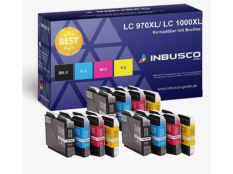 INBUSCO LC (LC970-1000-VAR-12x) / KUBIS 970/1000-VAR-12x Schwarz Tintenpatrone