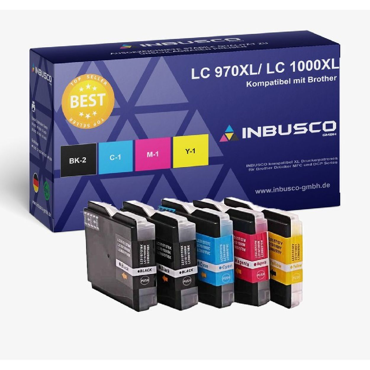 INBUSCO (LC970-1000-VAR-5x) / LC Tintenpatrone 970/1000-VAR-5x Schwarz KUBIS