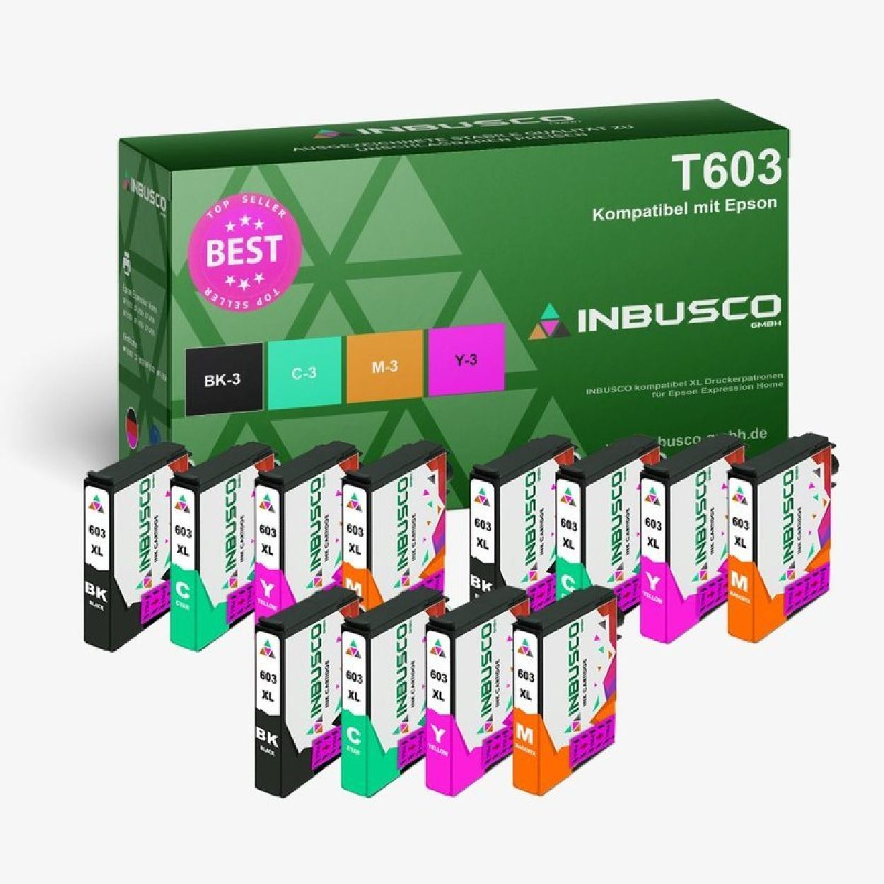INBUSCO / KUBIS T603-V-NC-12x Tintenpatrone (T603-V-NC-12x) Mehrfarbig