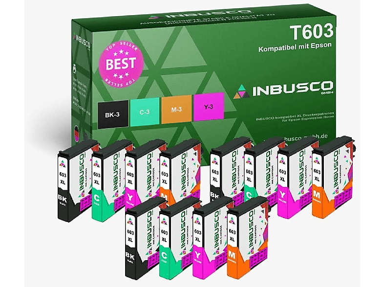 INBUSCO / KUBIS T603-V-NC-12x Tintenpatrone Mehrfarbig (T603-V-NC-12x)