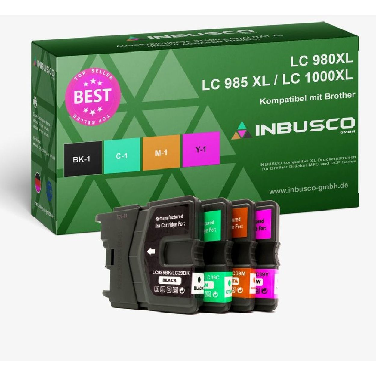 Schwarz (LC980-1100-V-4x) LC INBUSCO Tintenpatrone 980/1100-V-4x / KUBIS