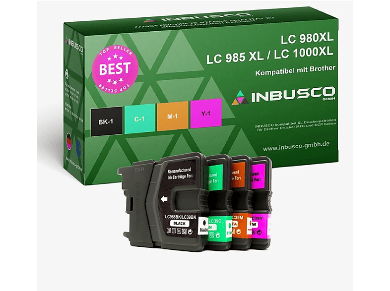 INBUSCO / KUBIS LC 980/1100-V-4x Tintenpatrone Schwarz (LC980-1100-V-4x)