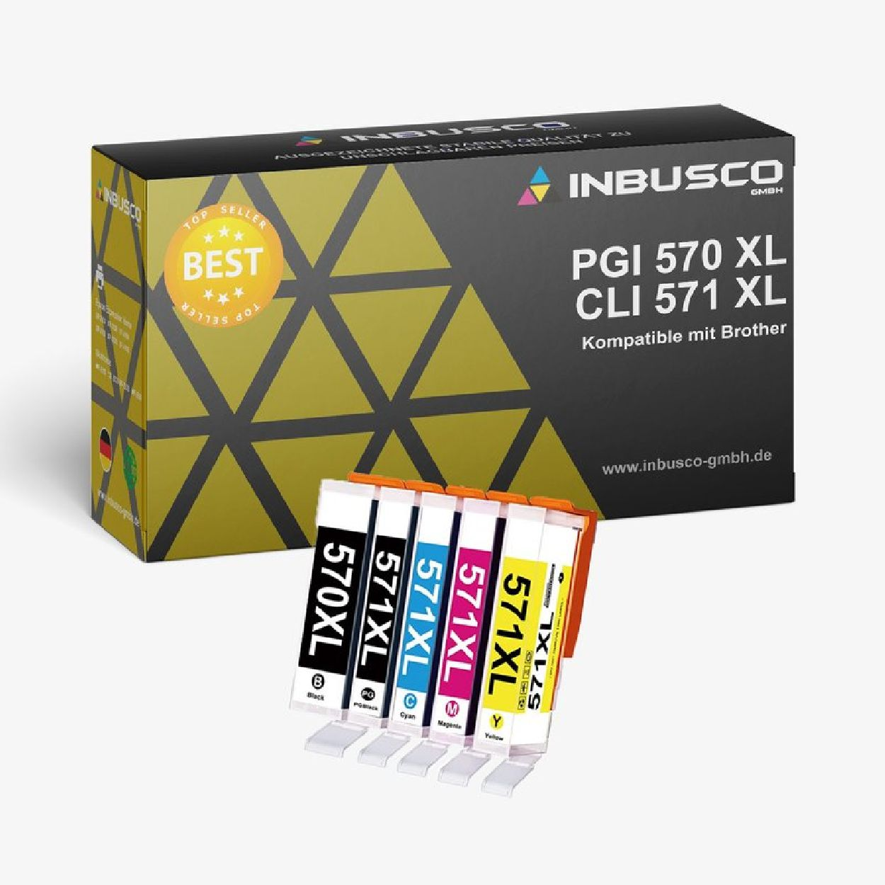 INBUSCO / Canon KUBIS SET CLI-571 Tintenpatrone Mehrfarbig (4xCanonCLI-571Farbe) Farbe