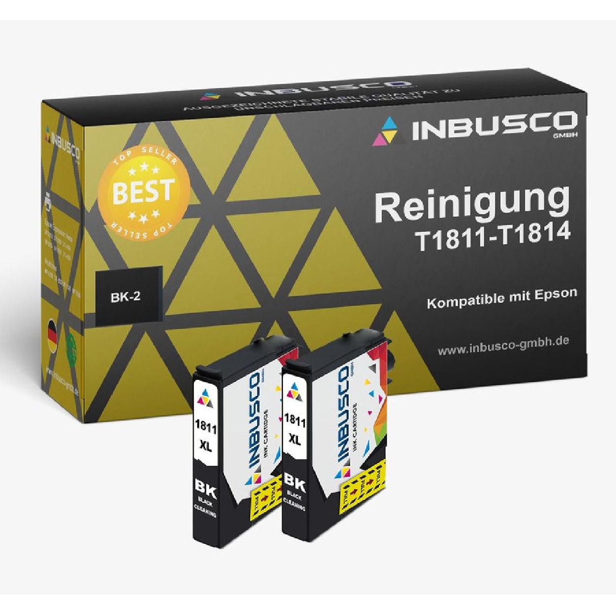 KUBIS SET INBUSCO ReinigungT1811 / Tintenpatrone Mehrfarbig BK (2xT1811BK)