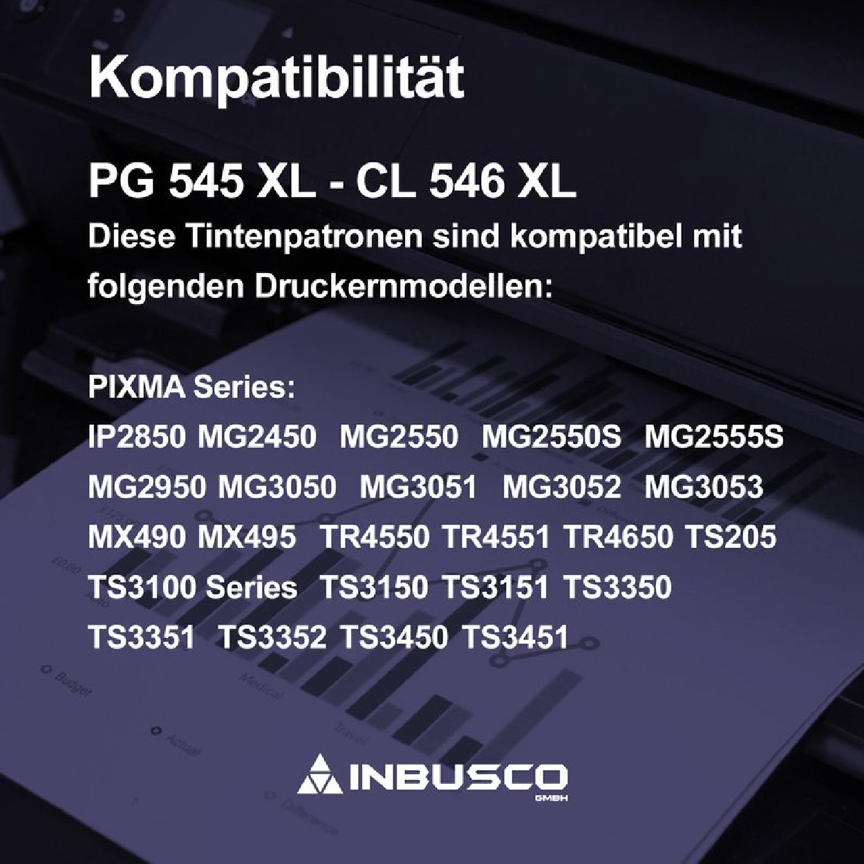 PG CL Schwarz XL-VAR-SET (PG545-CL546XL-VAR-1xBlack) KUBIS Black 545- Tintenpatrone / 546 INBUSCO