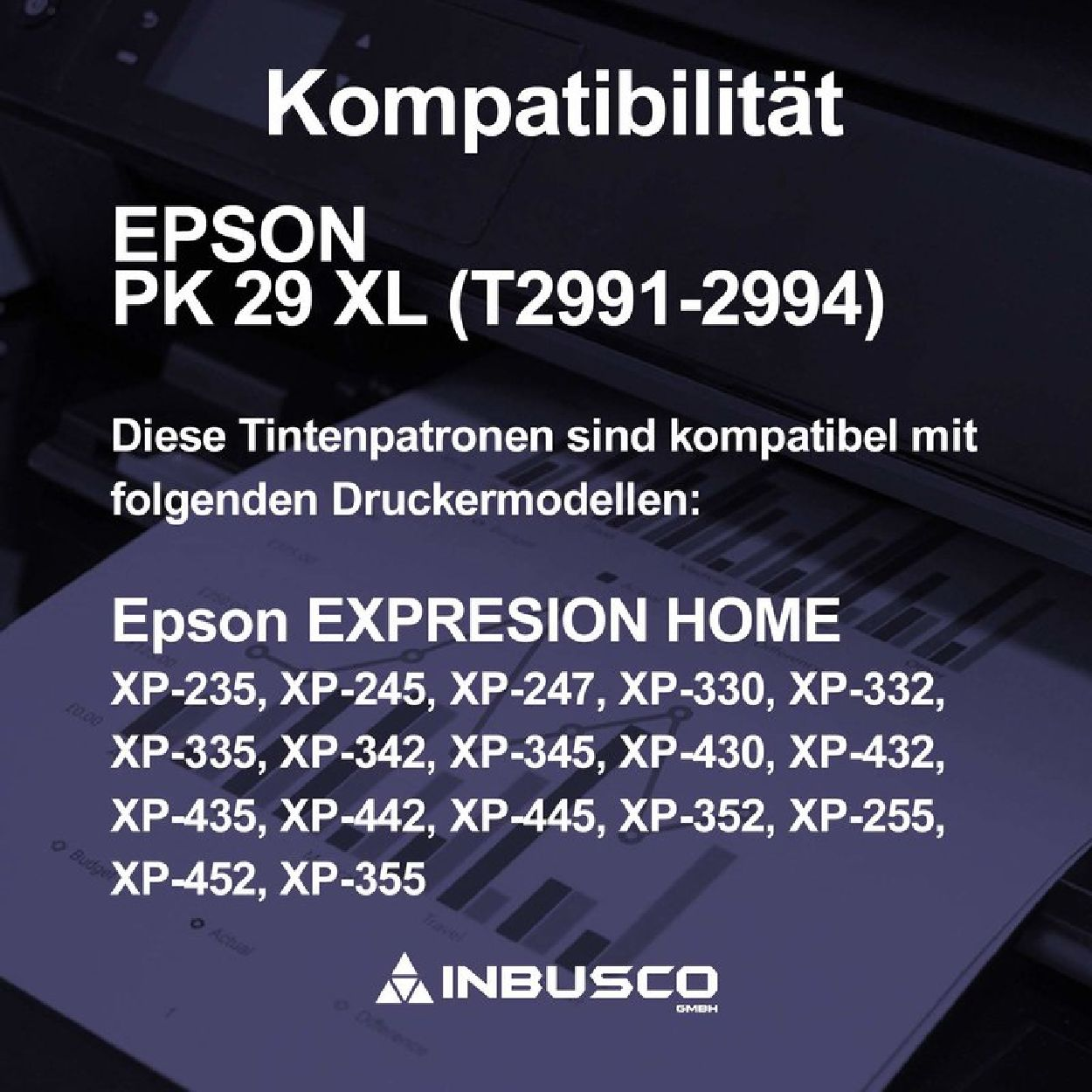 INBUSCO / KUBIS SET (8x29XL_NC) Reinigung29XL_NC Tintenpatrone Schwarz