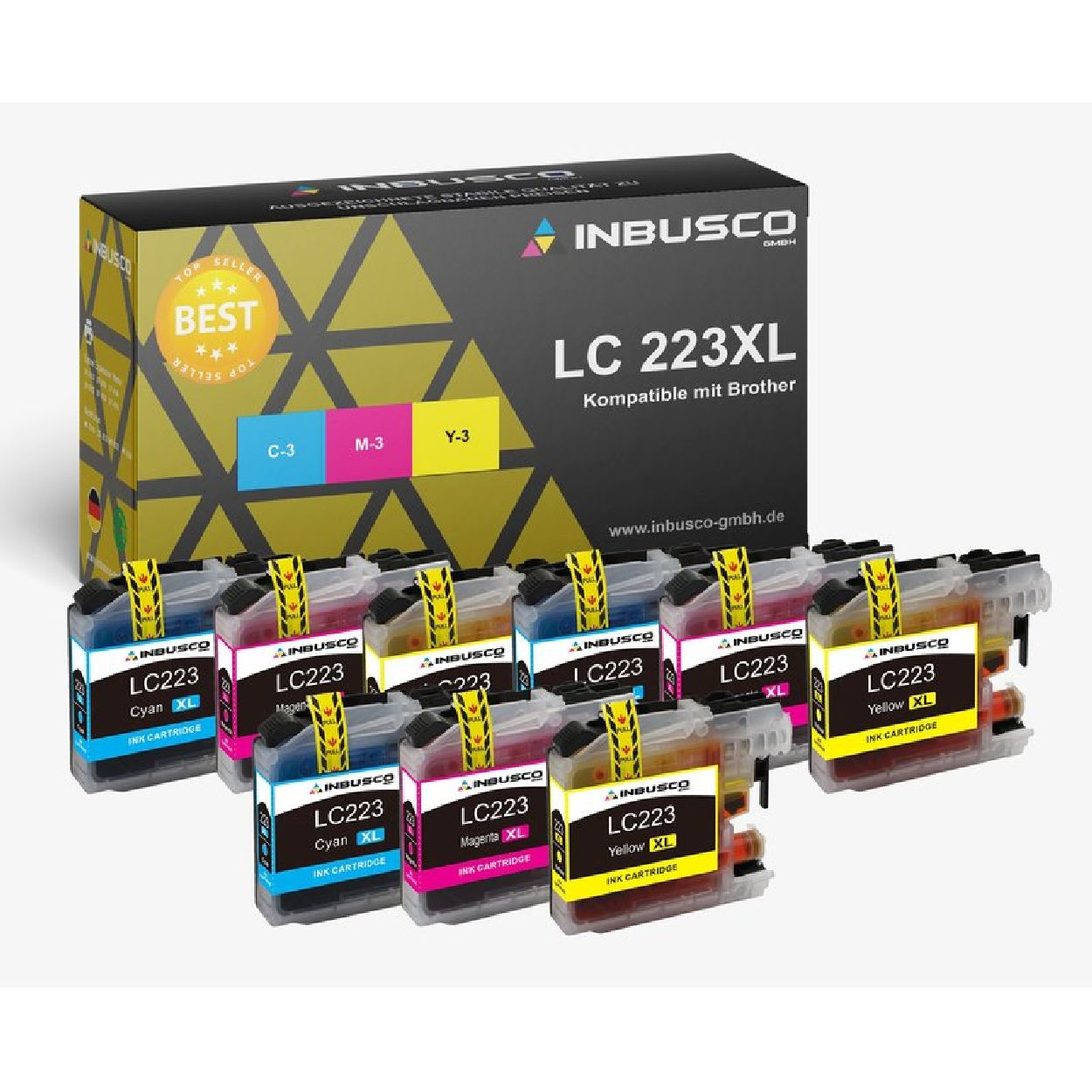 INBUSCO / KUBIS Mehrfarbig (9xLC223-V-F) 223-F SET Tintenpatrone LC