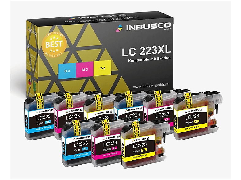 INBUSCO / KUBIS Mehrfarbig (9xLC223-V-F) 223-F SET Tintenpatrone LC