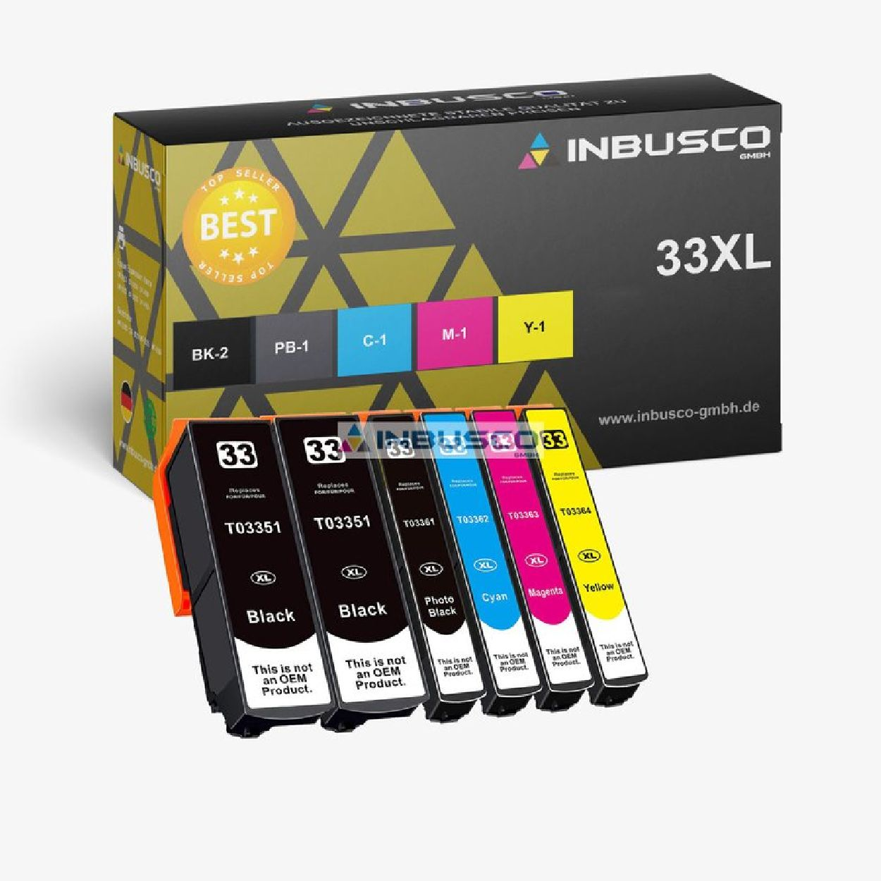 INBUSCO / KUBIS (T502V-VAR-N-9xT502) Mehrfarbig T502-VAR Tintenpatrone