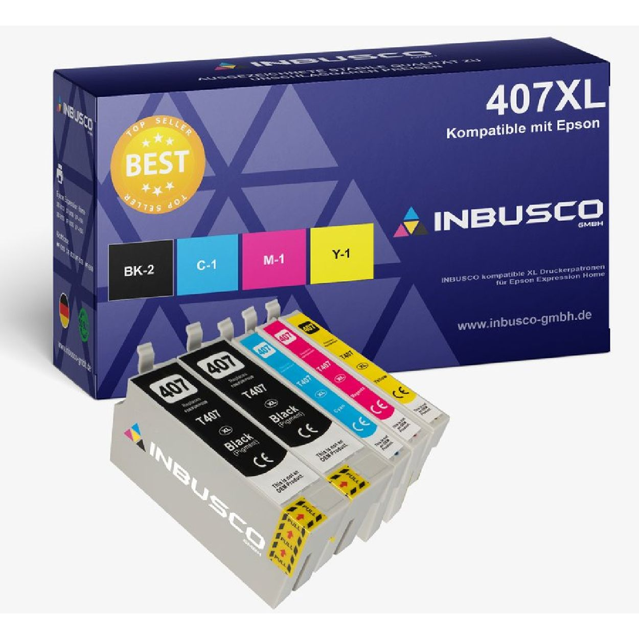INBUSCO / KUBIS SET (5xT407XL) Tintenpatrone T407XL Mehrfarbig