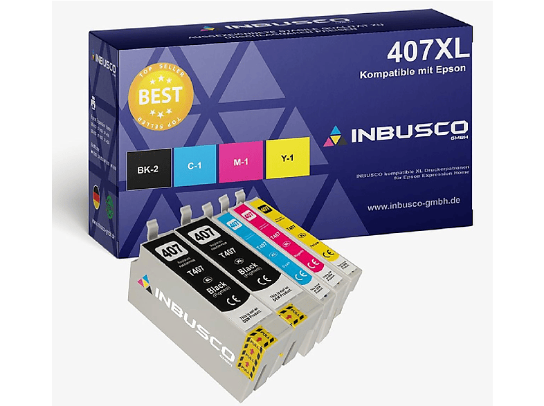INBUSCO / KUBIS SET T407XL Tintenpatrone Mehrfarbig (5xT407XL)