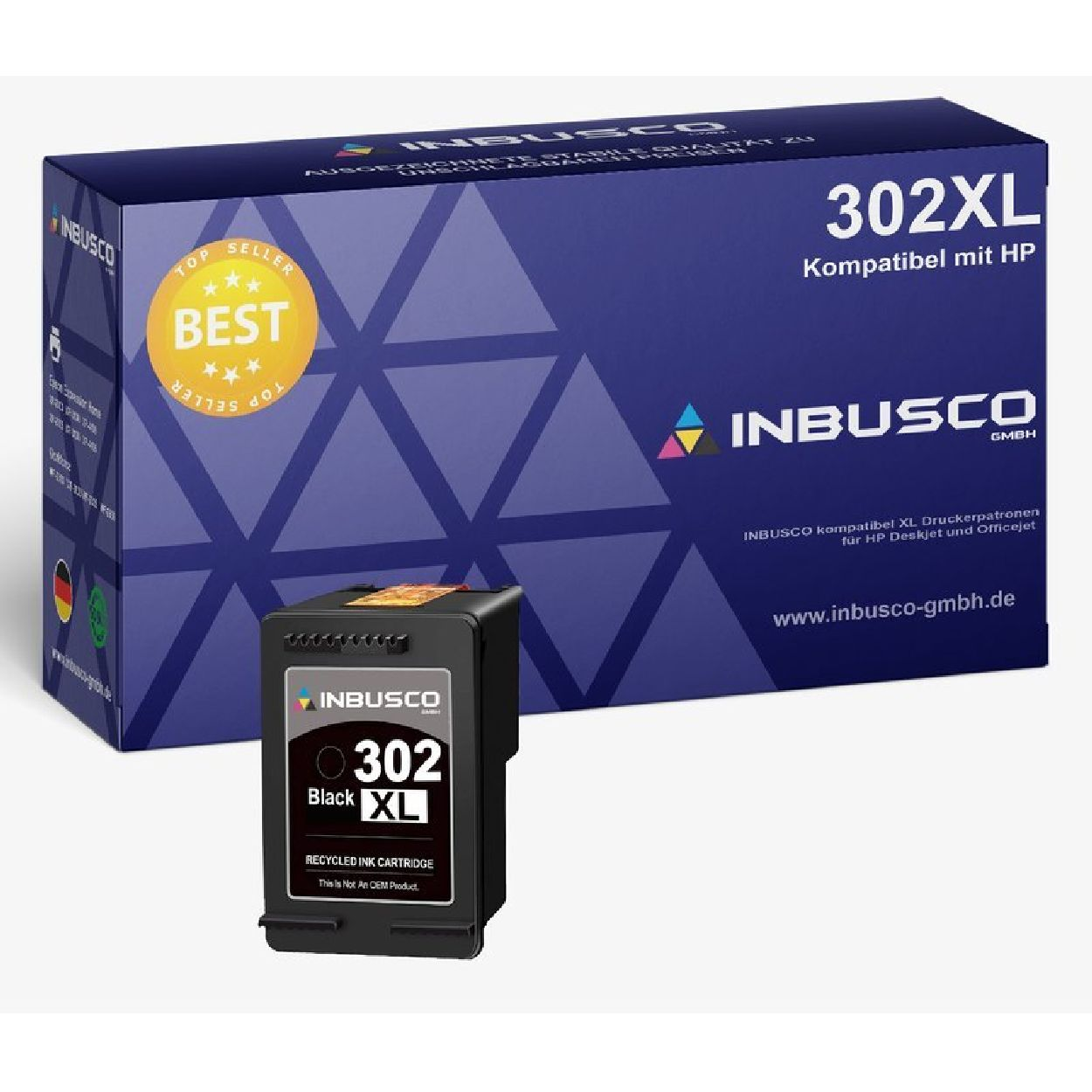 INBUSCO / KUBIS 302 XL Mehrfarbig BK (HP302XLBK) Tintenpatrone