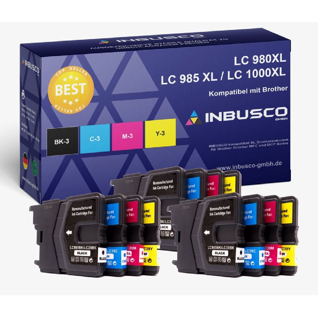 INBUSCO / KUBIS SET LC Tintenpatrone (12xLC980) Mehrfarbig 980