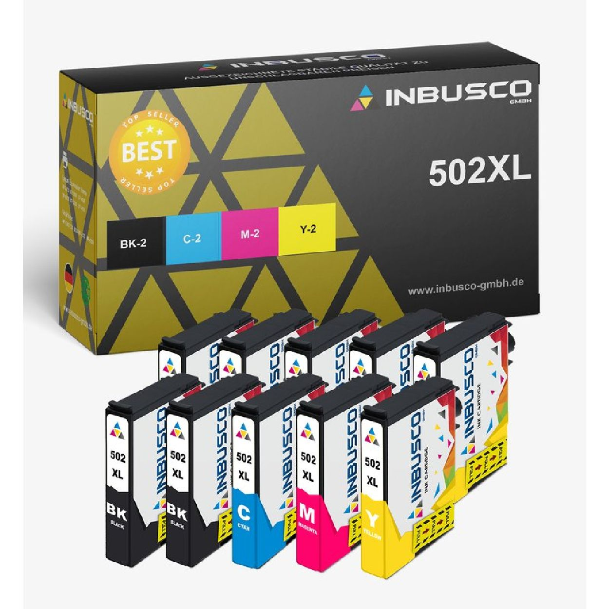 INBUSCO / KUBIS SET T502 (10xT502) Mehrfarbig Tintenpatrone