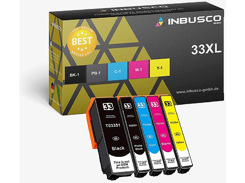 INBUSCO / KUBIS SET 33xL Tintenpatrone Mehrfarbig (5xEpson33xL)