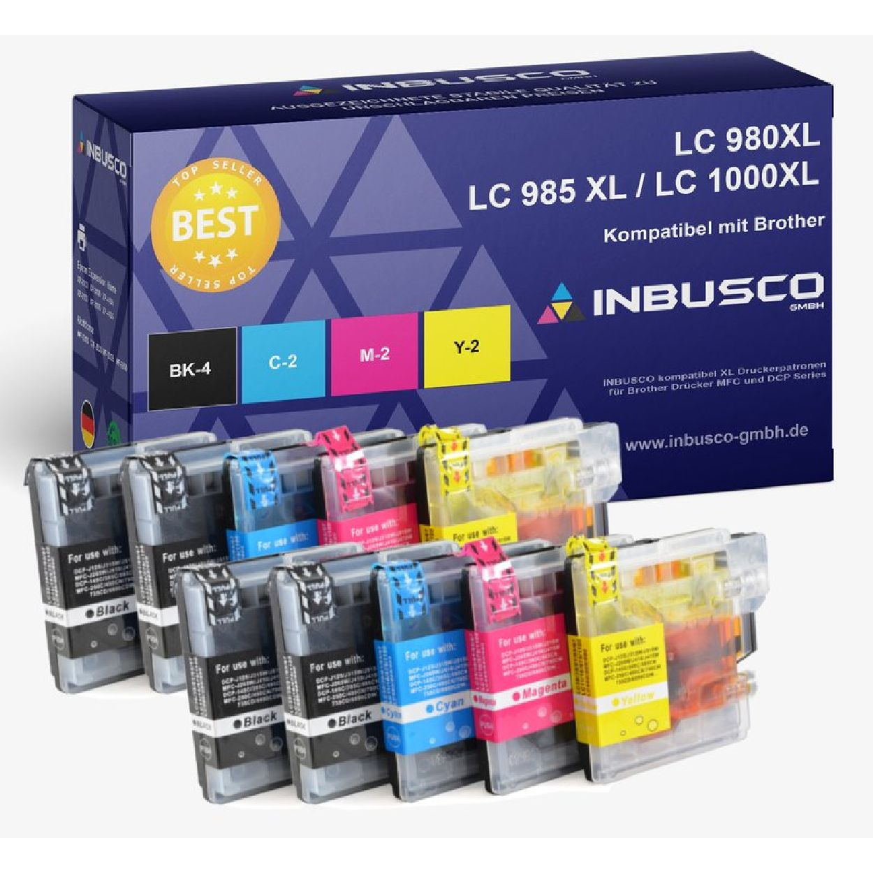 INBUSCO / KUBIS SET (10xLC980) Tintenpatrone LC 980 Mehrfarbig