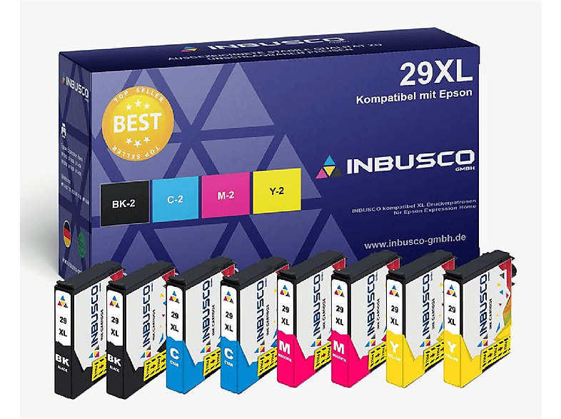 (8x29XLPrimes) / KUBIS s Mehrfarbig Tintenpatrone SET29XL INBUSCO Prime