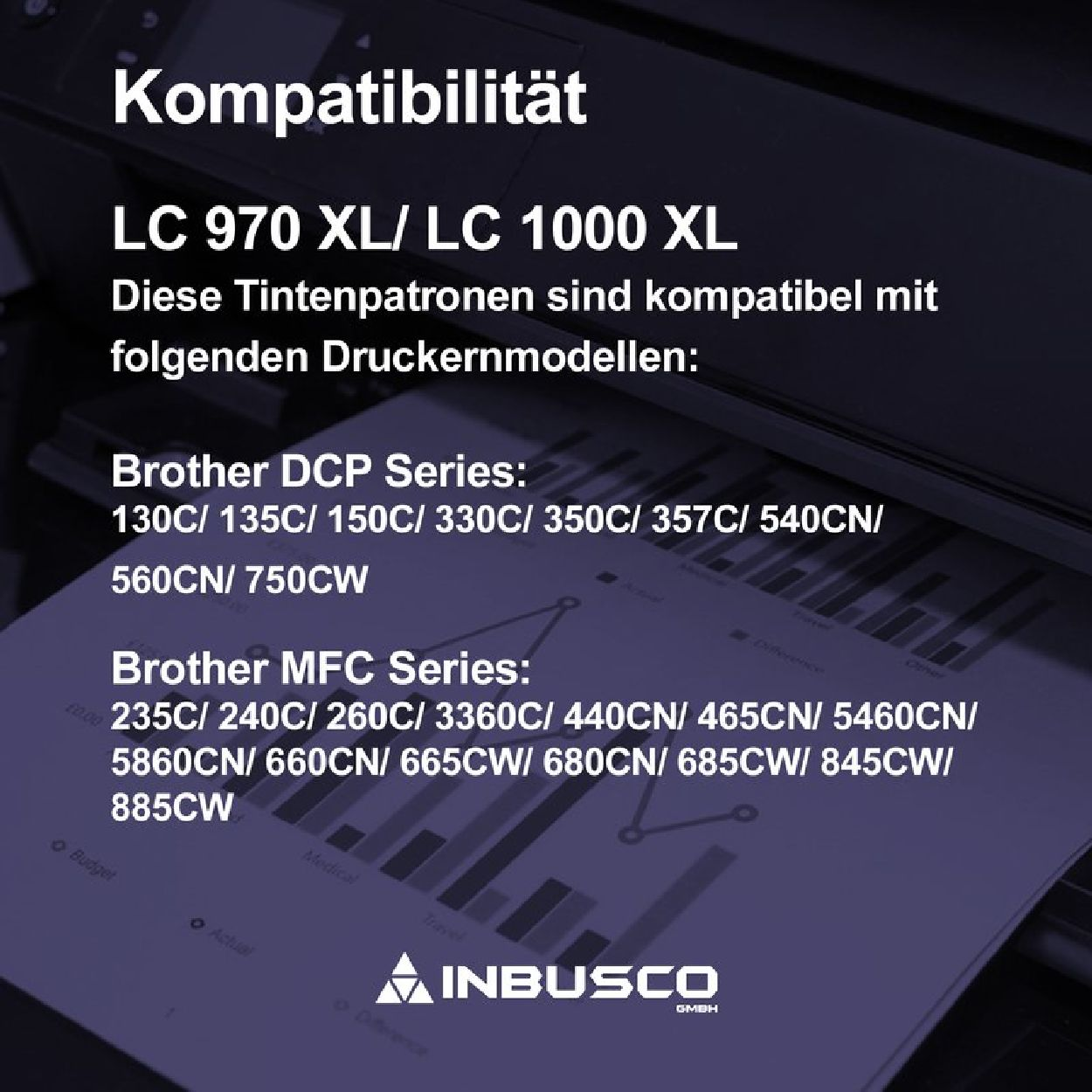 INBUSCO / KUBIS Tintenpatrone BK Schwarz (LC1000-970BK) 1000/970 LC