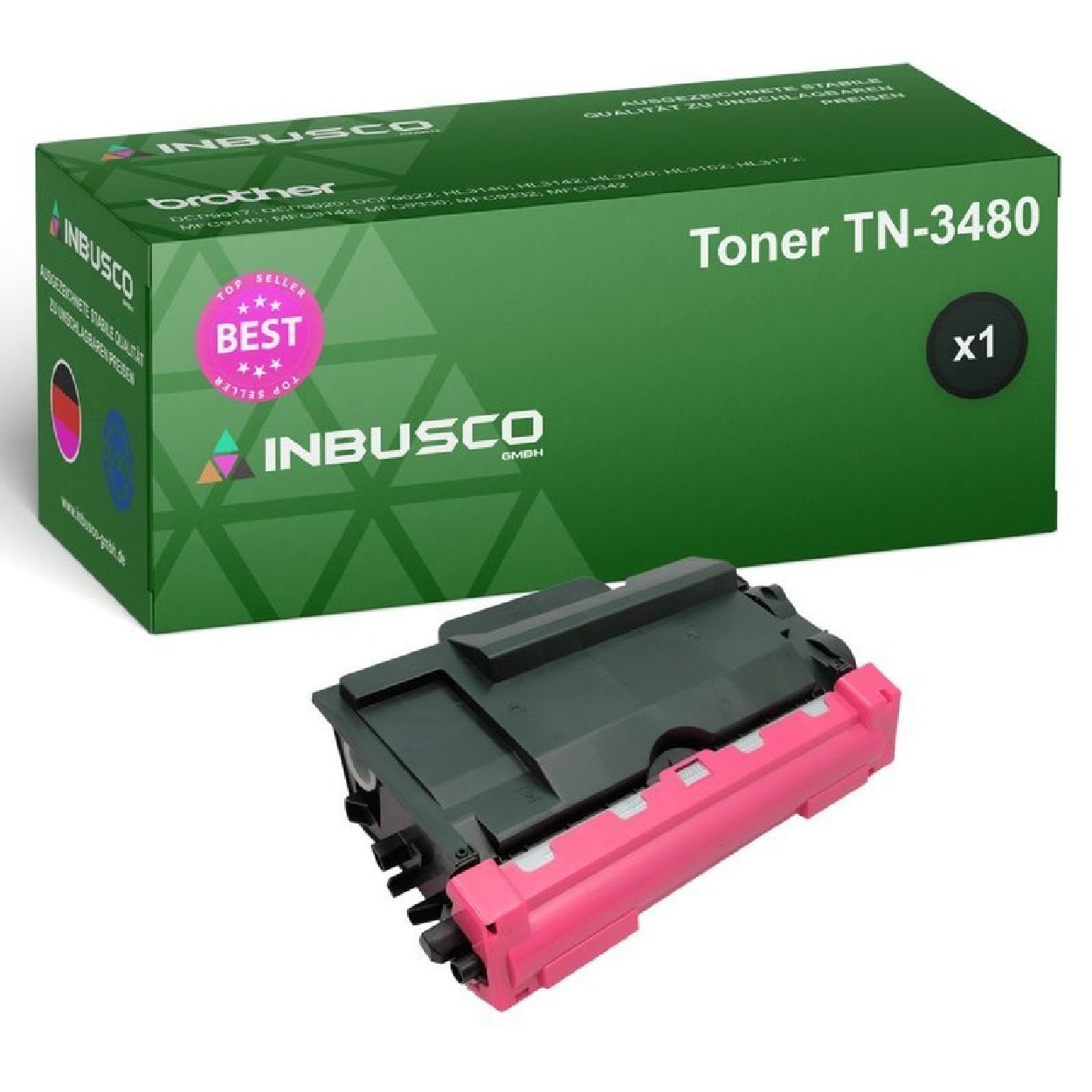 - TN-1050 TN-3480 Toner (TN-1050-3480TonerBrother-VAR1xTN-3480) Schwarz INBUSCO KUBIS / 3480