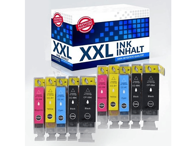 INBUSCO / KUBIS SET Tintenpatrone Mehrfarbig (10xCanonCP5+CC8) CP5+CC8