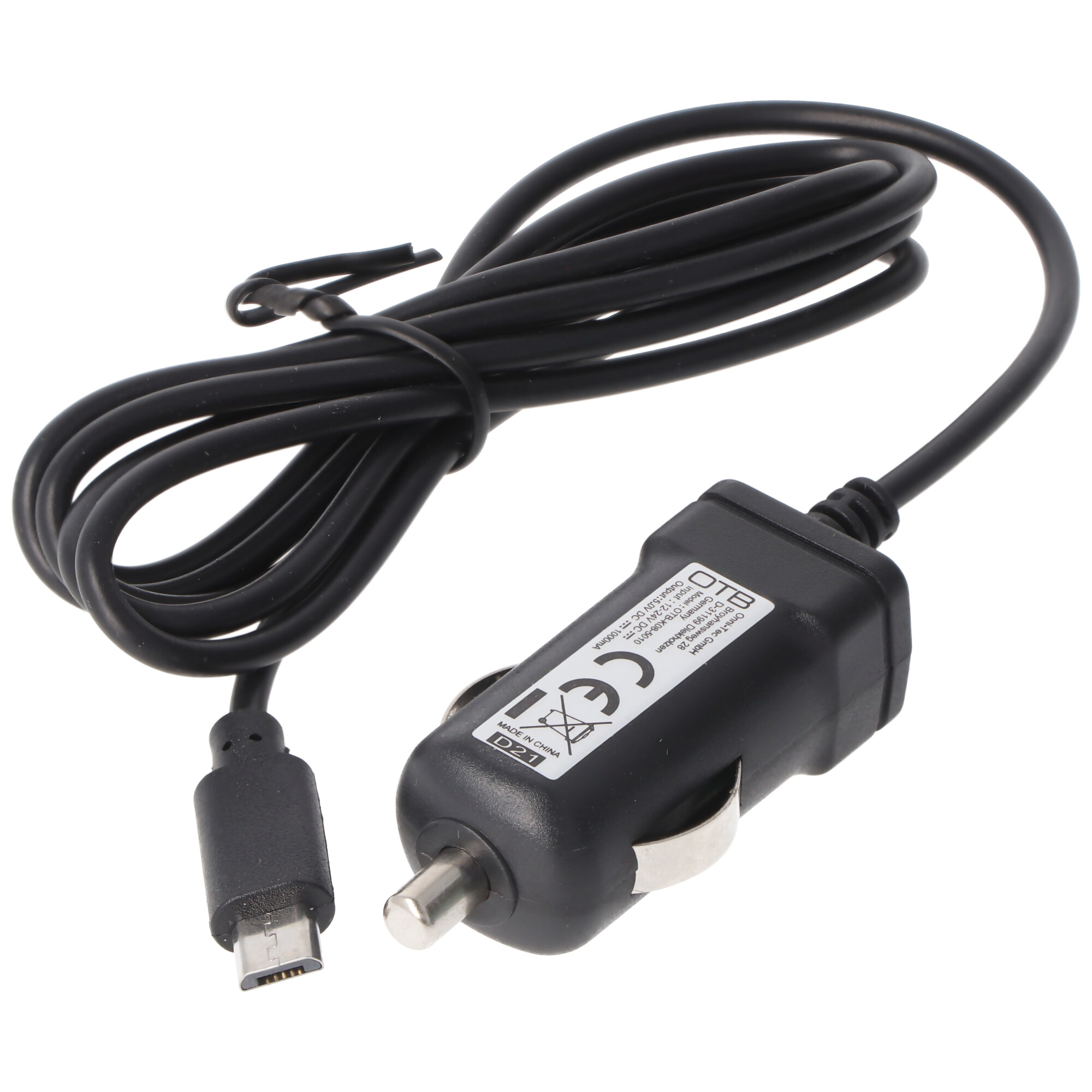 KFZ-Ladekabel schwarz ACCUCELL - Universal, - 1A Micro-USB USB-Ladekabel Schwarz