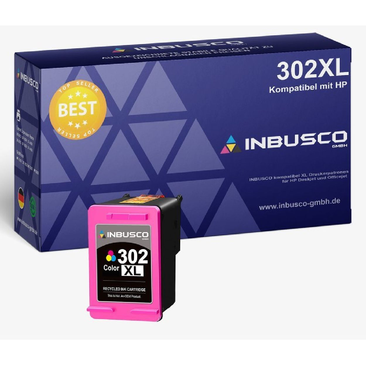 INBUSCO / Mehrfarbig XL KUBIS 302 Tintenpatrone (HP302XLColor) Color