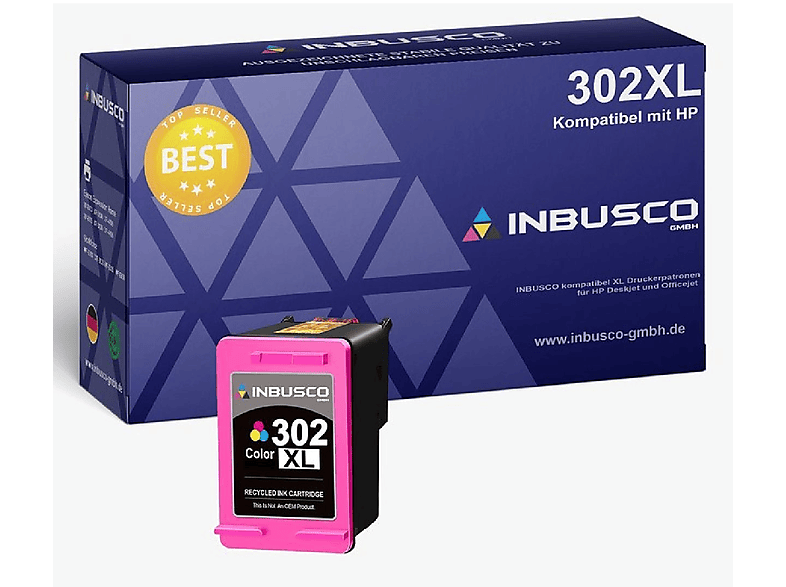 INBUSCO / KUBIS 302 XL Color Tintenpatrone Mehrfarbig (HP302XLColor)