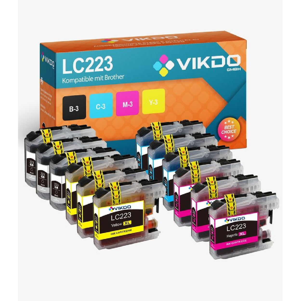 INBUSCO / KUBIS SET 223 (15xLC223-V) Mehrfarbig Tintenpatrone LC