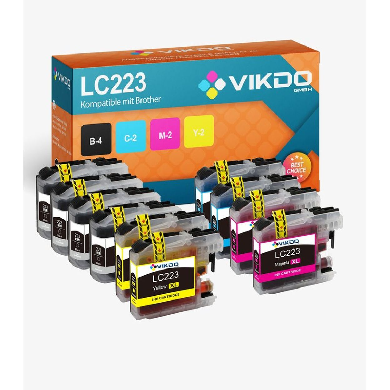 INBUSCO / KUBIS SET 223 Mehrfarbig (10xLC223-V) LC Tintenpatrone