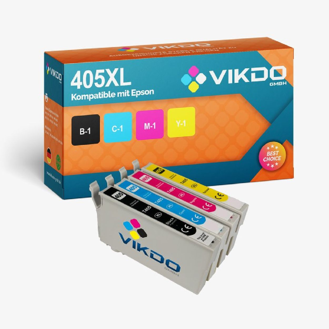(5xT405XL-V) Mehrfarbig / PF SET INBUSCO Tintenpatrone KUBIS T405XL