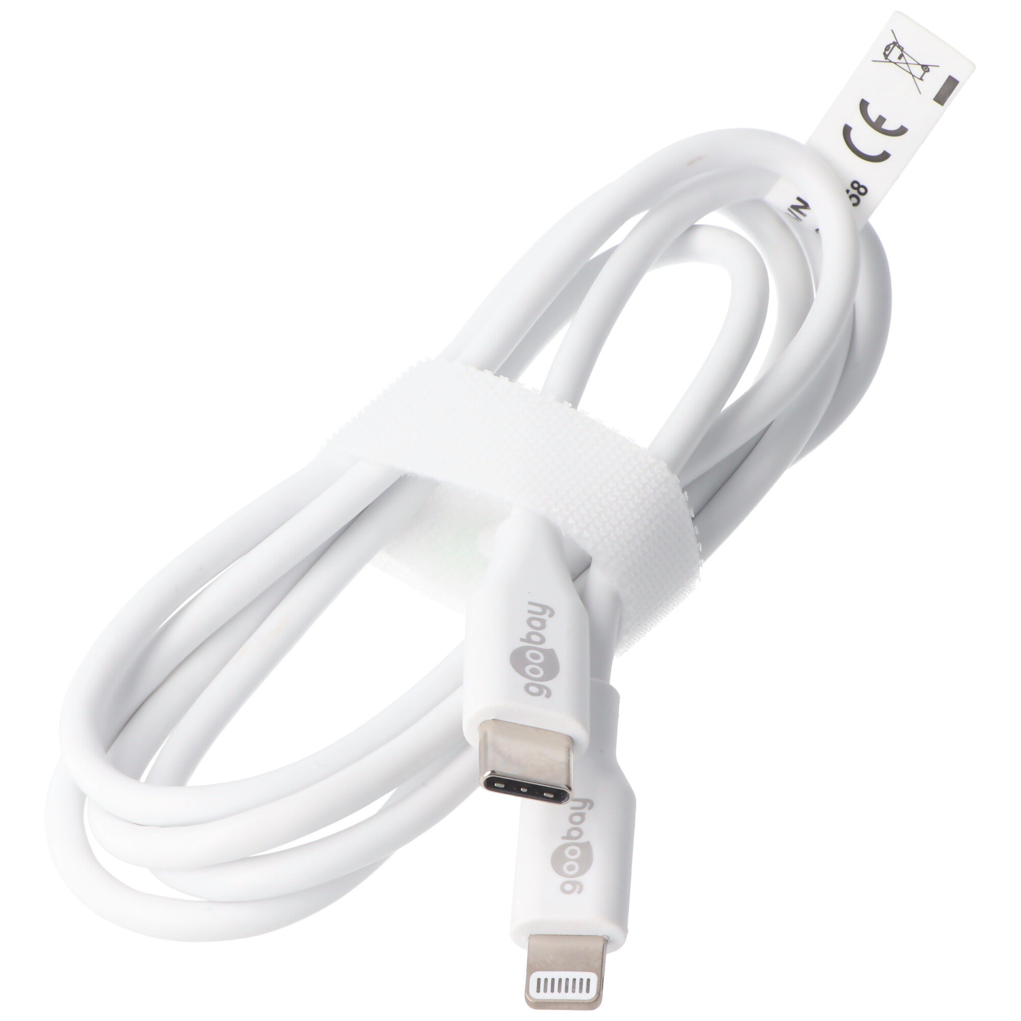 Synchronisationskabel, iPad, das Universal, iPhone, und für Apple Lightning Netzwerkkabel GOOBAY Schwarz Lade- USB-C weiß MFi-Kabel