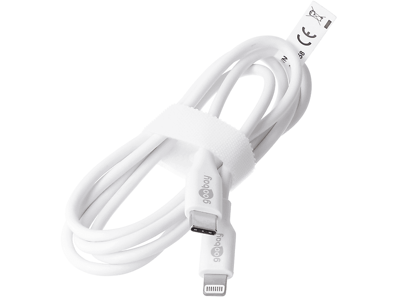 GOOBAY Lightning USB-C Lade- und Synchronisationskabel, das MFi-Kabel für Apple iPhone, iPad, weiß Netzwerkkabel Universal, Schwarz