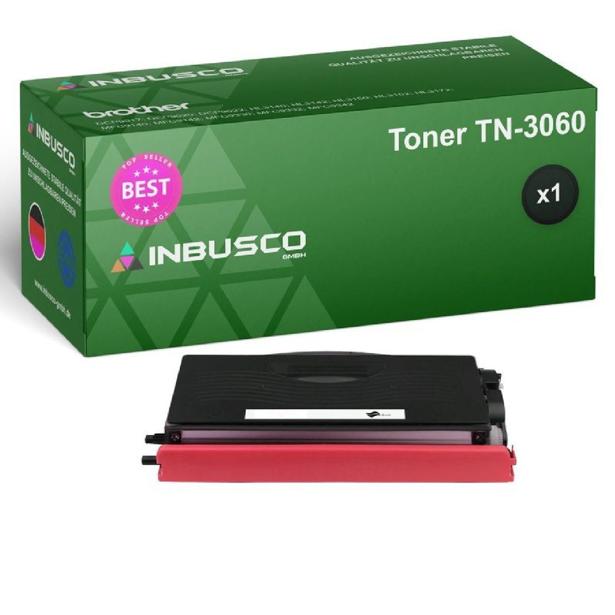 3480 (TN-1050-3480TonerBrother-VAR1xTN-3060) - TN-1050 Toner Schwarz INBUSCO / TN-3060 KUBIS