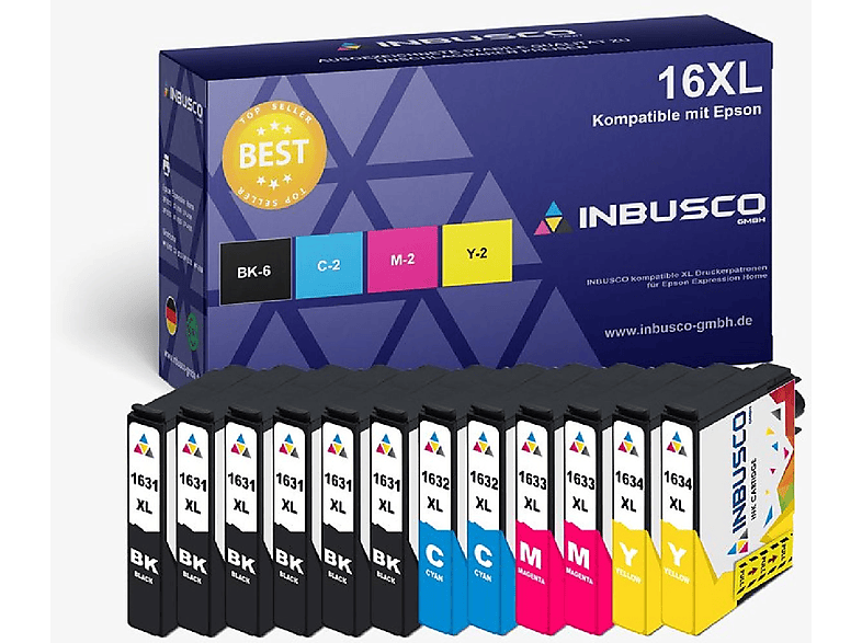 INBUSCO / KUBIS SET 16xl Tintenpatrone Mehrfarbig (12x16XL)