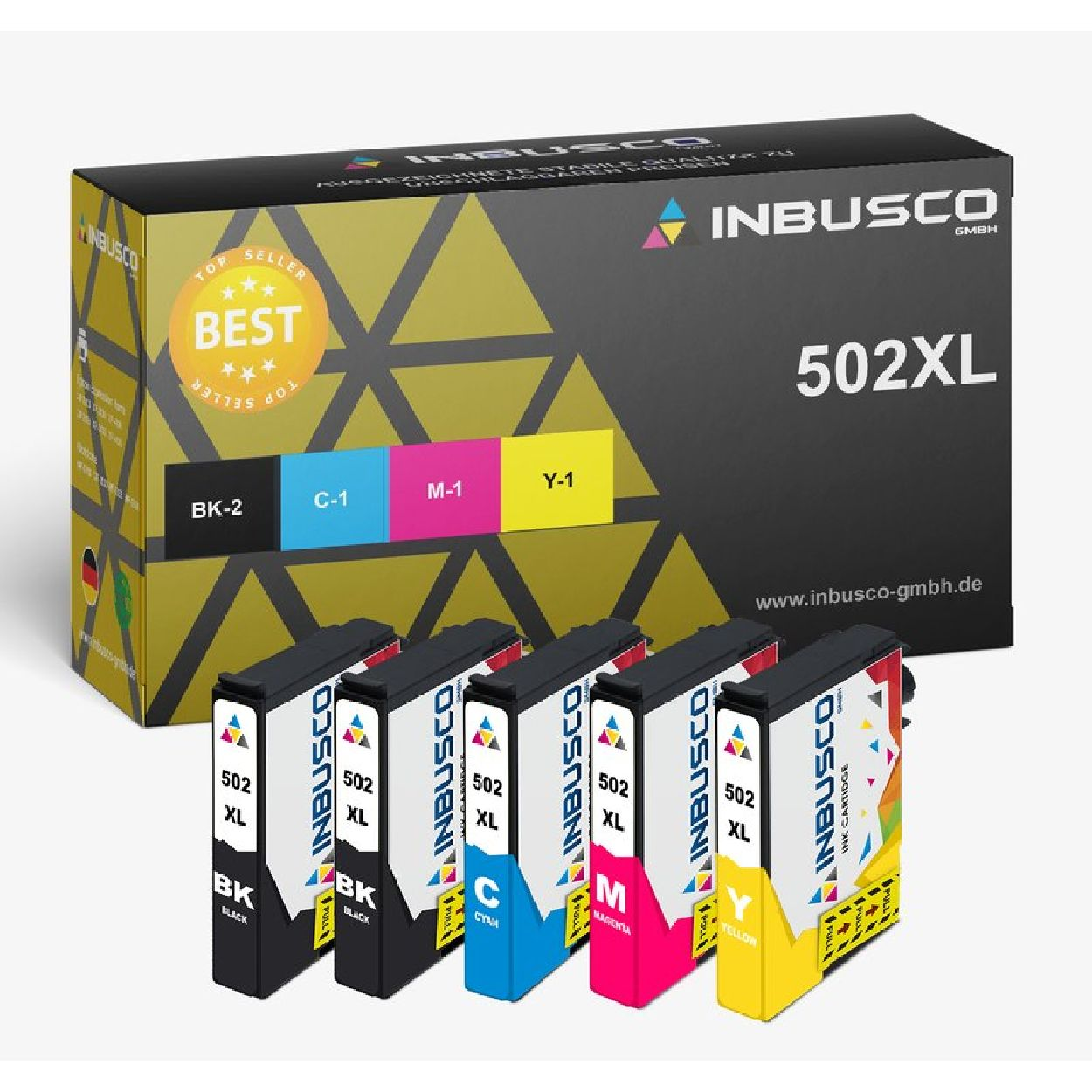 INBUSCO / KUBIS SET T502 (5xT502) Tintenpatrone Mehrfarbig