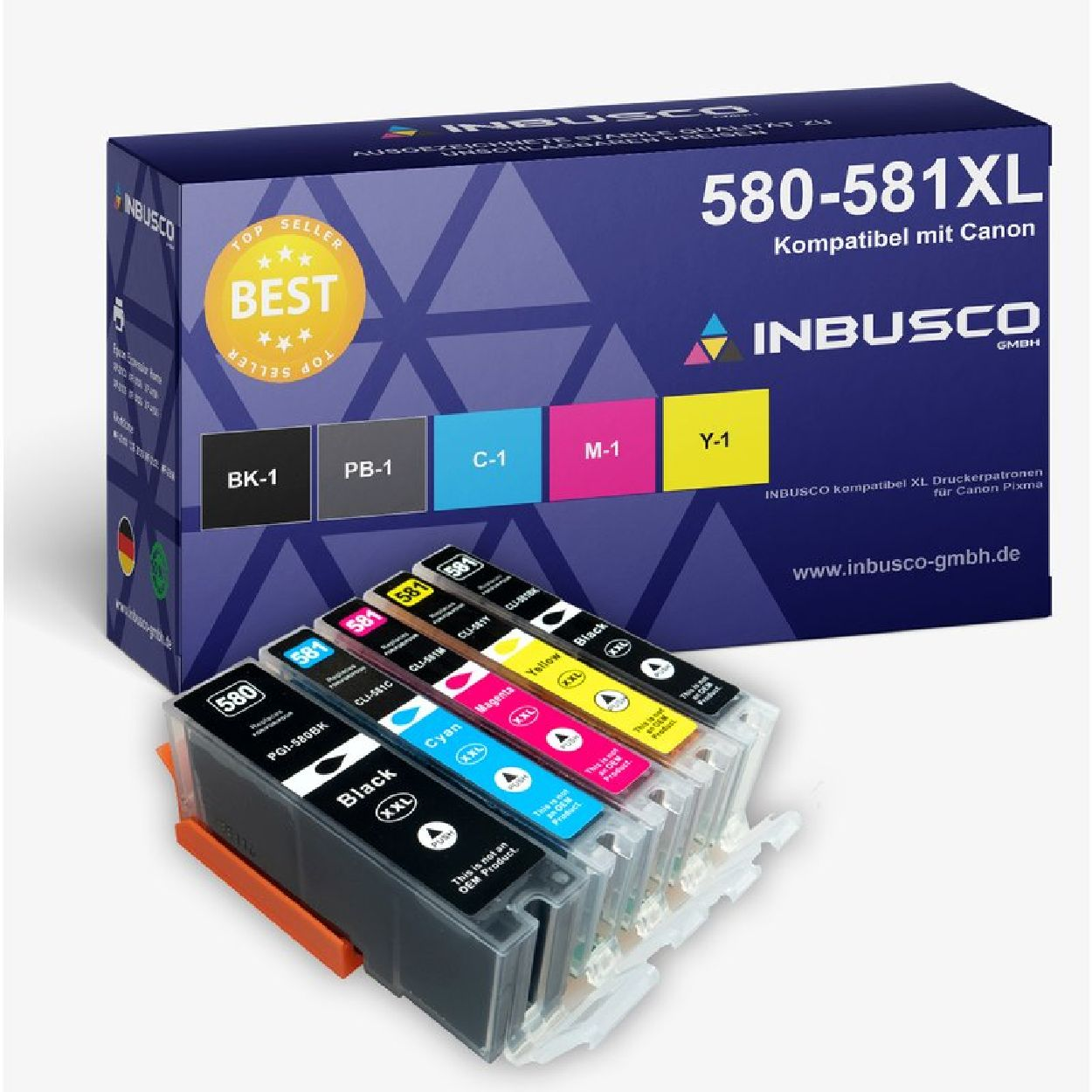 INBUSCO / KUBIS SET 580-581 (5xCanon580-581) Toner Mehrfarbig