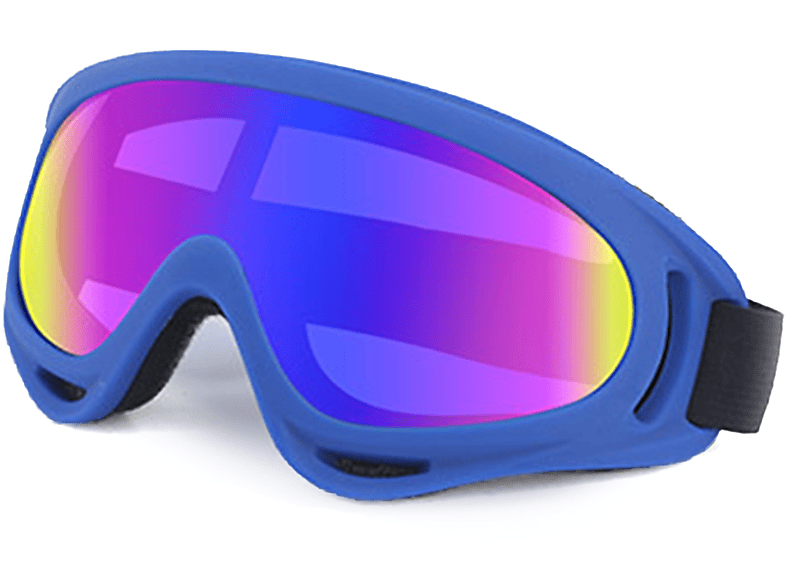 LEIGO Fahrradbrille Fahrradbrille, Fahrradbrille UV400 Anti-Fog Impact Staubbrille Fahrradbrillen, Blauer Rahmen + mehrfarbiges Stück