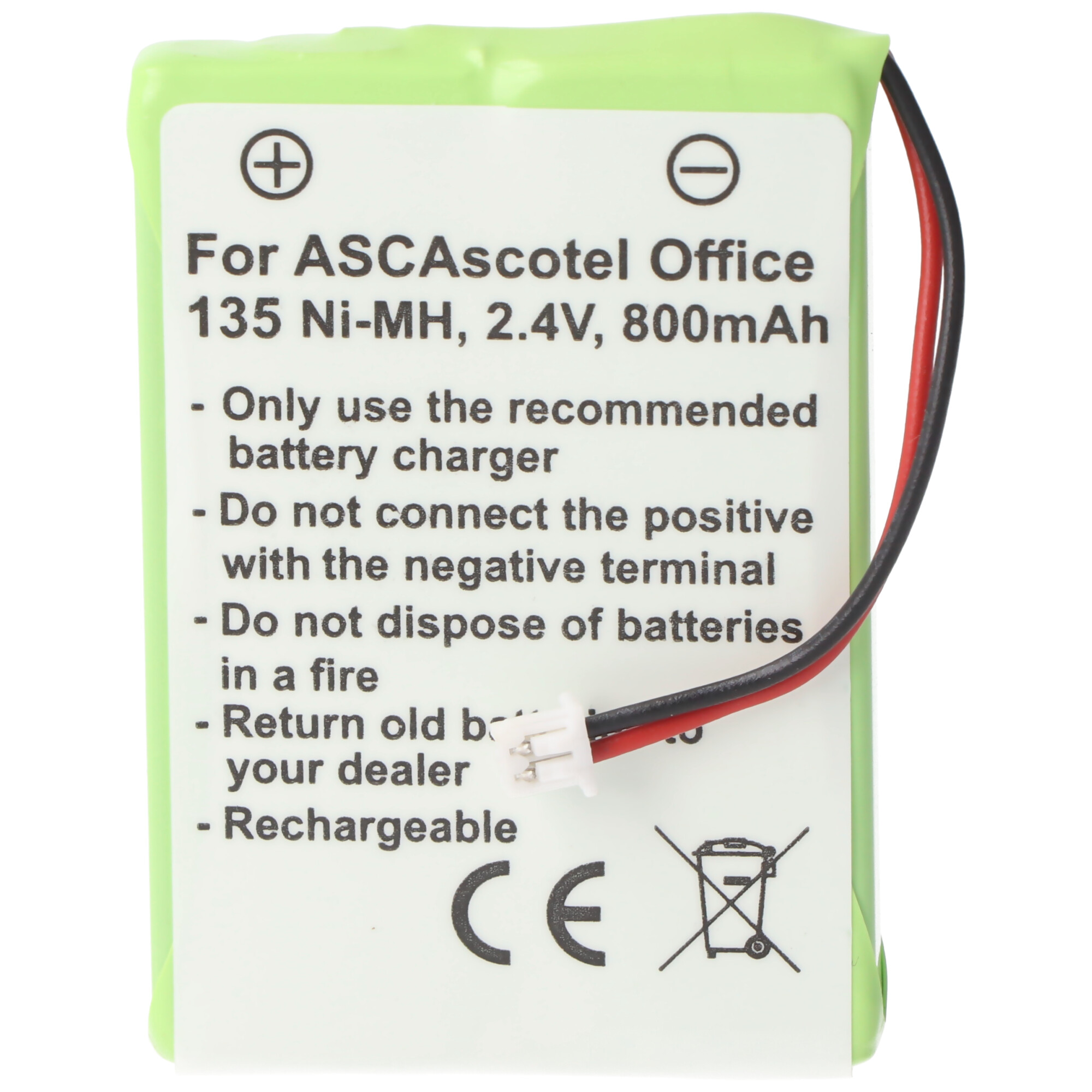 ACCUCELL ASCOM Akku ASCOTEL Akku 700 als OFFICE 135 Nickel-Metallhydrid mit mAh 800mAh DECT-Akku, NiMH Nachbau 