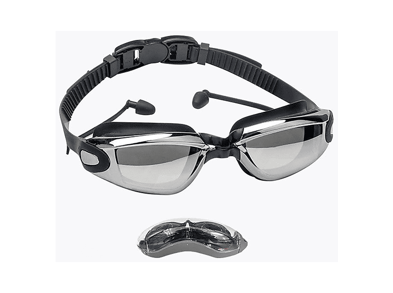 Professionelle Schwimmbrille – Anti-Beschlag, UV-Schutz, Weitsicht, Für Herren & Damen, Schwarz