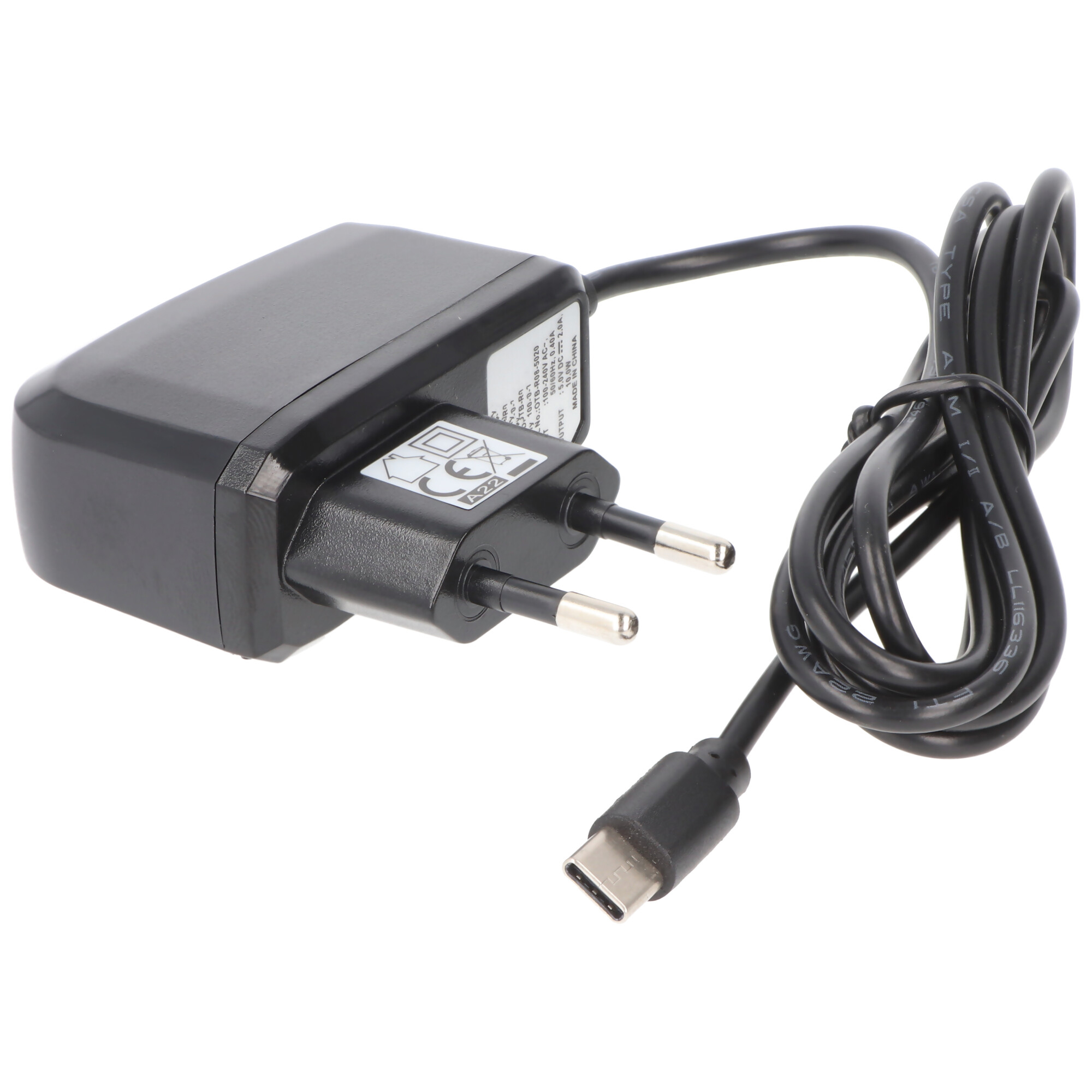 ACCUCELL Ladegerät mit mit auf Universal, Stecker 3.0, USB-C Kabel Ladestrom Schwarz 2A, Meter A USB 1,2 Ladegerät