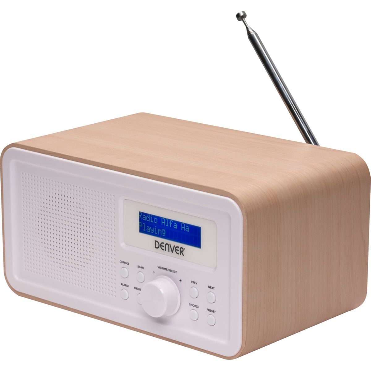 DENVER DAB-30 / weiß beige Bluetooth, Radio, DAB+, Hellholz