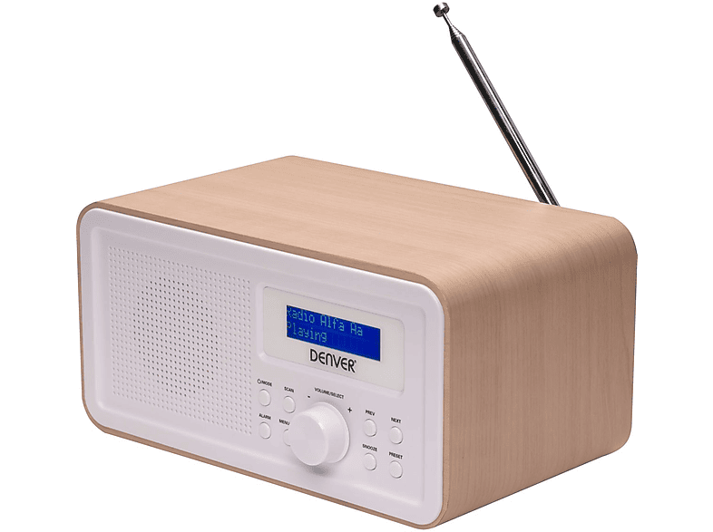 DENVER DAB-30 Hellholz Radio, DAB+, Bluetooth, beige / weiß