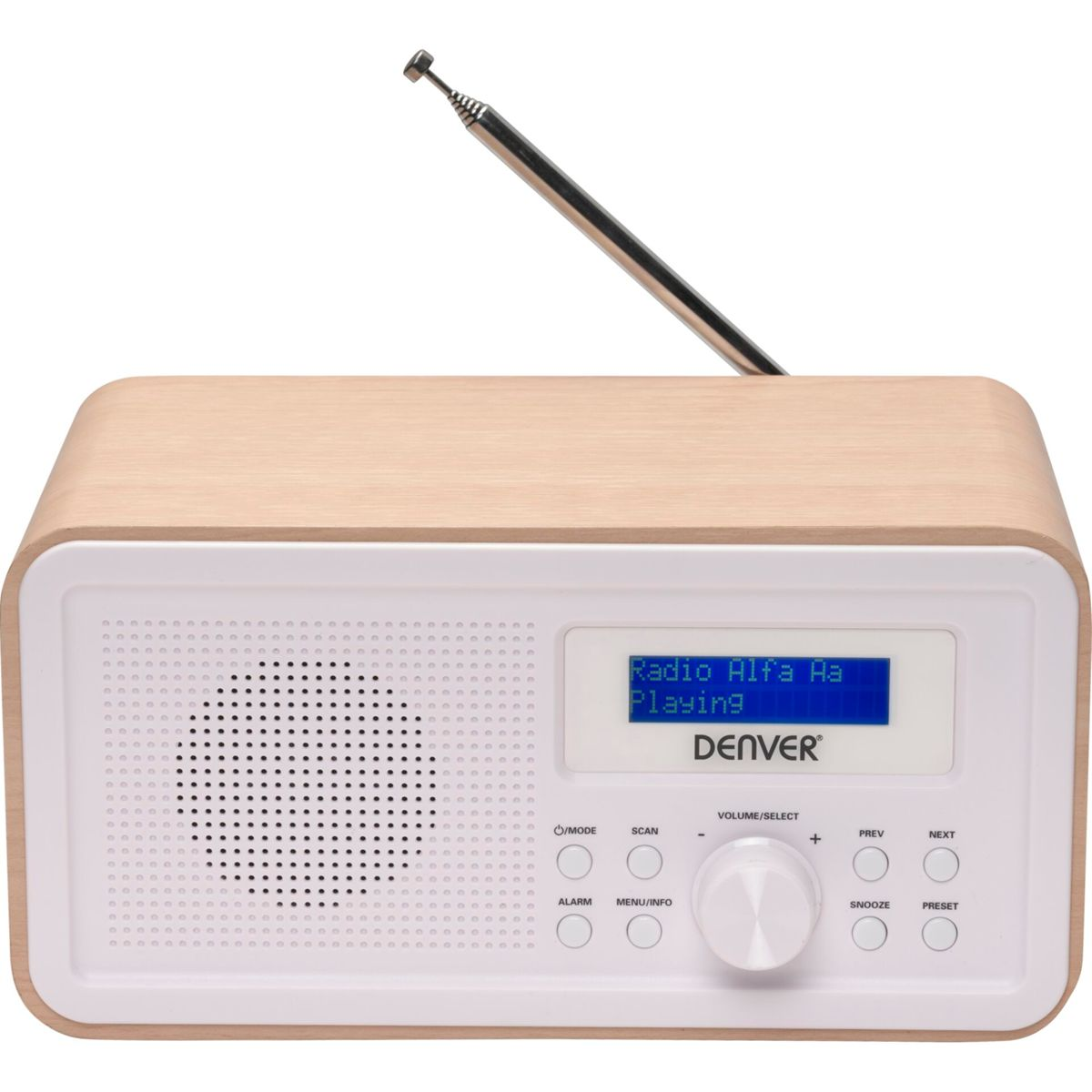 DENVER DAB-30 Hellholz Radio, Bluetooth, beige / weiß DAB